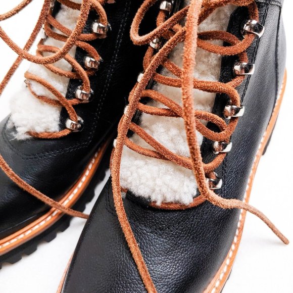 x SOLD x MARC FISHER | Izzie Boot Shearling Leather Black 7 M NWOT - Picture 14 of 16